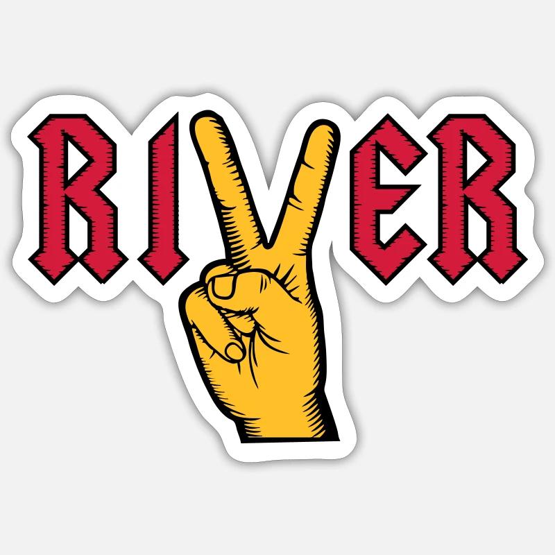 River Viktory hand multicolour Sticker size S (10 x 10 cm)