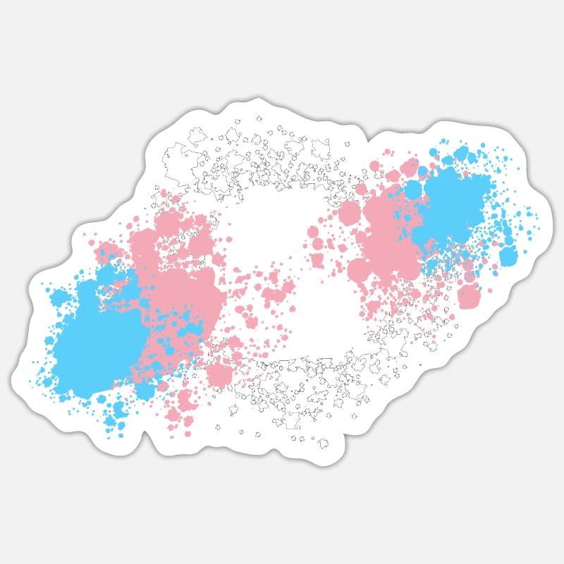 Transgender Pride Blots - Sticker size S (10 x 10 cm) - white matte