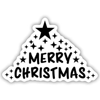 nikolaus christmas fir fir tree star desig - Sticker size S (10 x 10 cm) - white matte - Front
