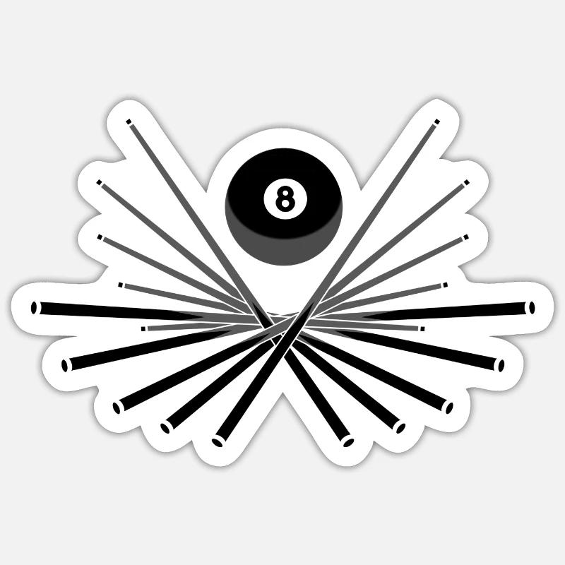 Billard Emblem 2 - Sticker taille S (10 x 10 cm) - blanc mat