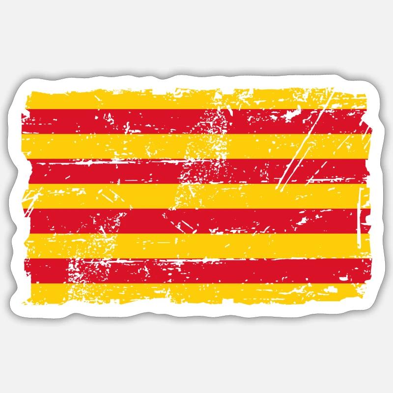 Drapeau de la Catalogne - Drapeau - Drapeau de Catalo - Bannière Sticker taille S (10 x 10 cm)