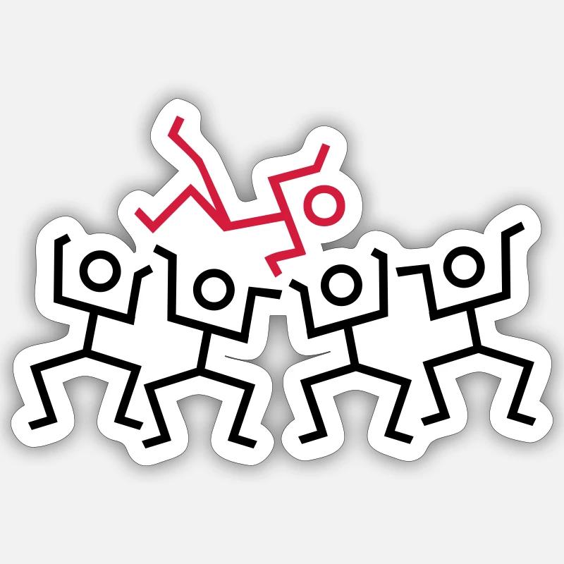 stage diving / stick figures Sticker Größe S (10 x 10 cm)