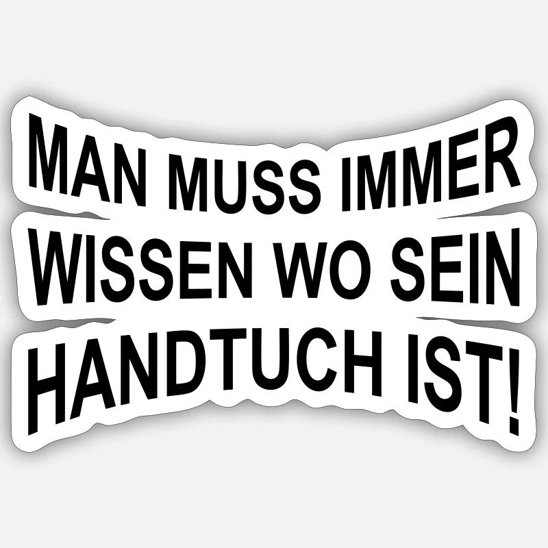 Serviette - Sticker taille S (10 x 10 cm) - blanc mat