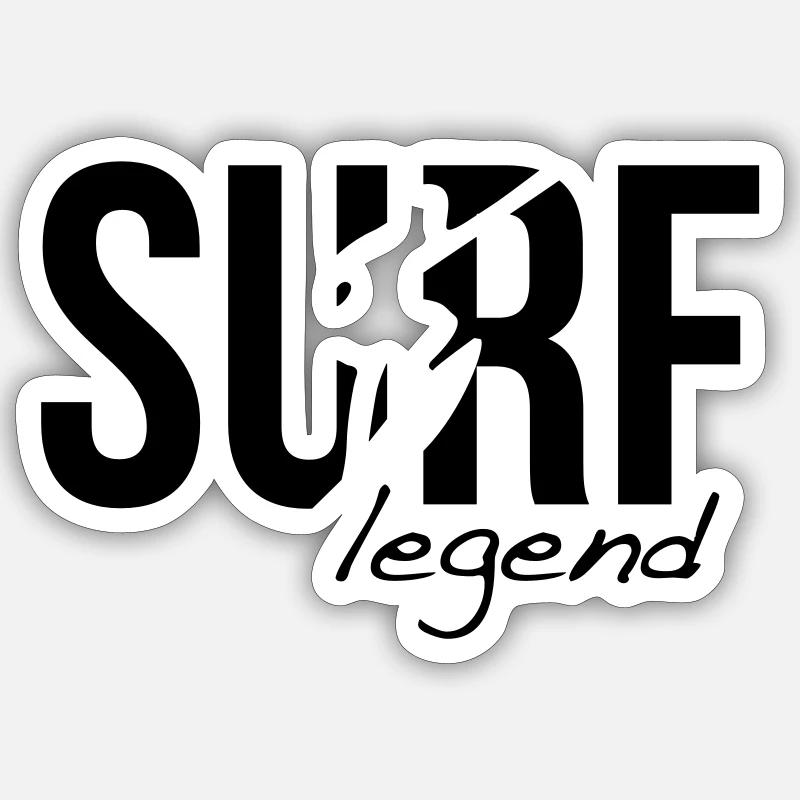 surf surfer surfer - Sticker taille S (10 x 10 cm) - blanc mat