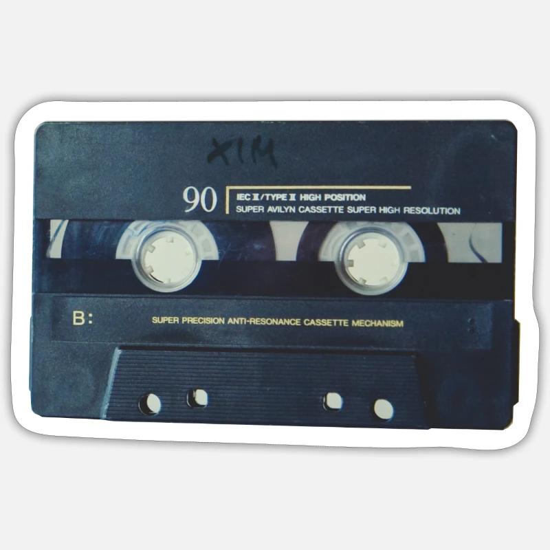 Cassette - cassette - Sticker size S (10 x 10 cm) - white matte