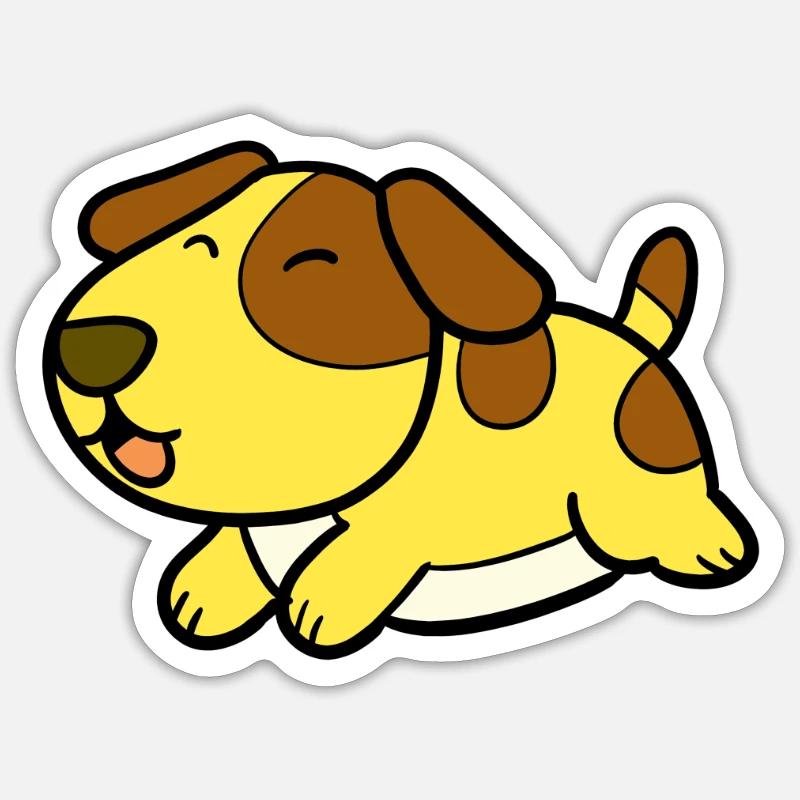Petit chien - Sticker taille S (10 x 10 cm) - blanc mat