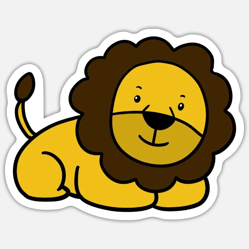 lion cub - Sticker size S (10 x 10 cm) - white matte
