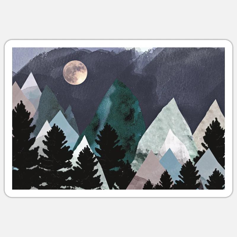 Mountains 2.0 - Sticker size S (10 x 10 cm) - white matte