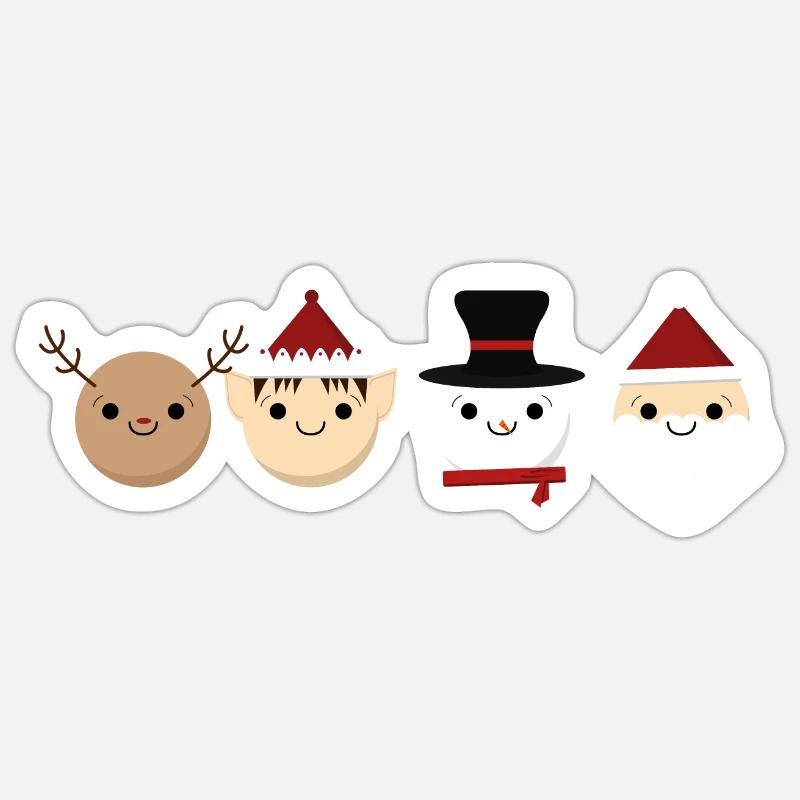 Weihnachts Quartett - Sticker Größe S (10 x 10 cm) - Mattweiß
