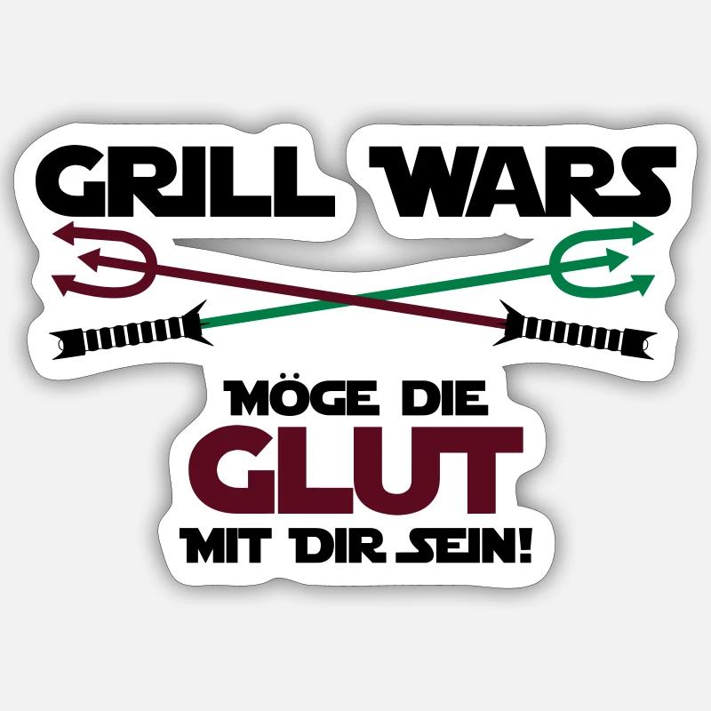 Grill Wars Glut drei Farben Sticker Größe S (10 x 10 cm)