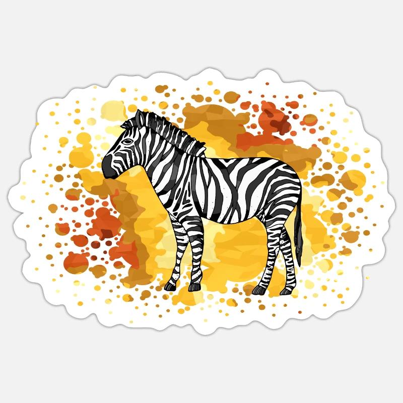 zèbre - Sticker taille S (10 x 10 cm) - blanc mat