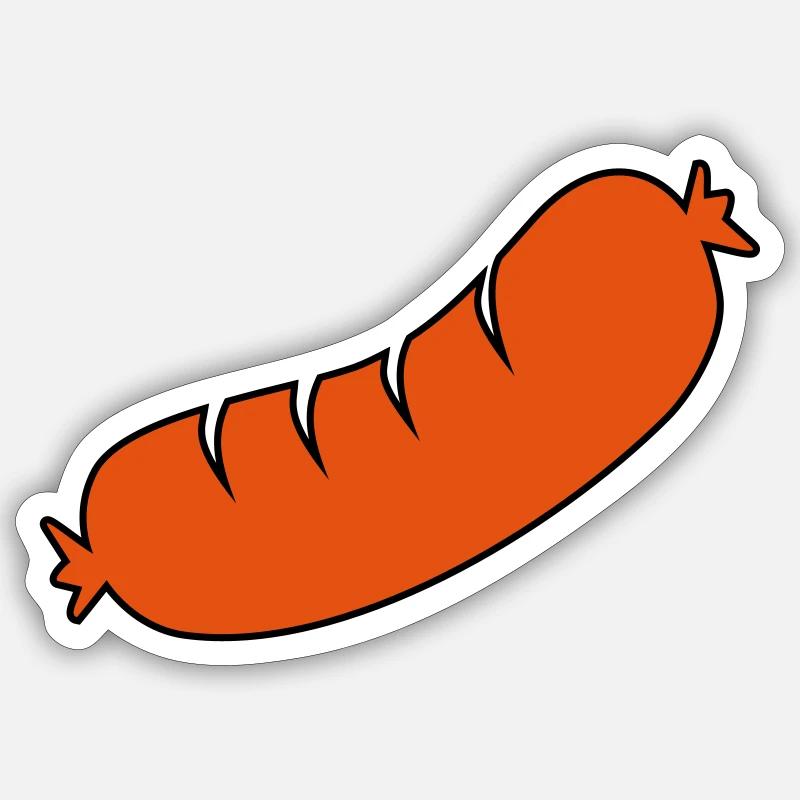 saucisse - Sticker taille S (10 x 10 cm) - blanc mat