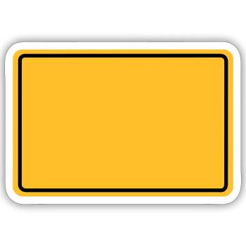 Ortsschild + Dein Text - Sticker Größe S (10 x 10 cm) - Mattweiß - Vorne
