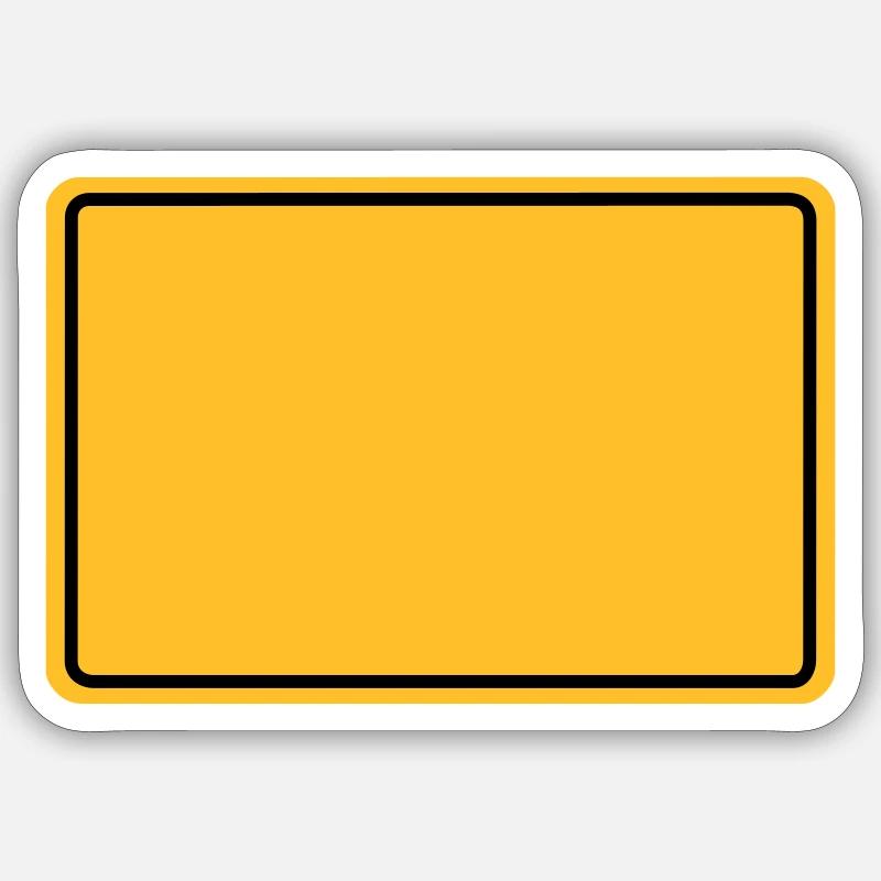 Ortsschild + Dein Text - Sticker taille S (10 x 10 cm) - blanc mat