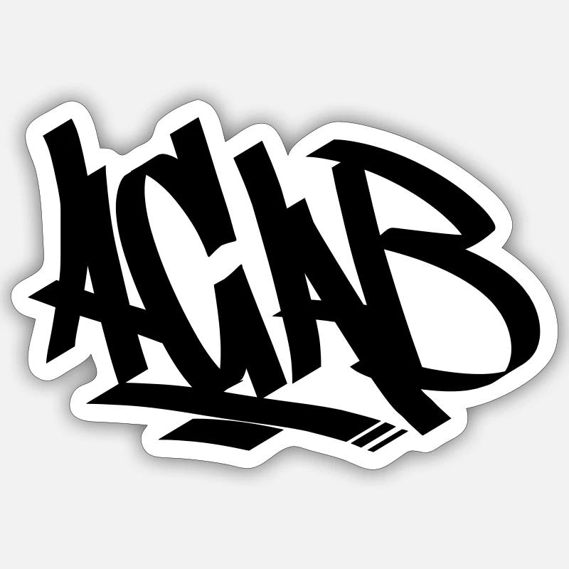 acab1 - Sticker size S (10 x 10 cm) - white matte