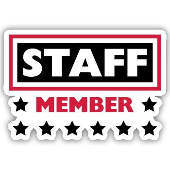 Staff Member Friends Team Staff Crew Logo - Sticker size S (10 x 10 cm) - white matte - Front