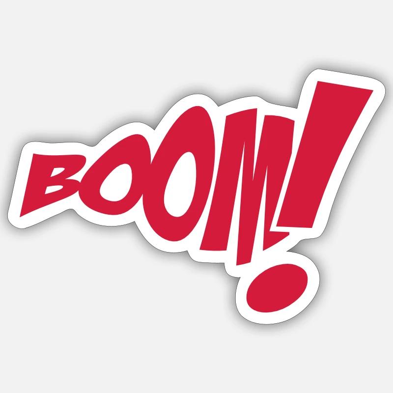 Boom 1c Comic Cartoon style - Sticker size S (10 x 10 cm) - white matte