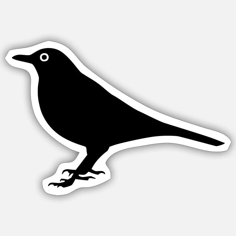 Vogel Amsel Sticker Größe S (10 x 10 cm)