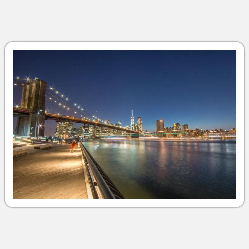 Panoramic View Brooklyn Bridge and Skyline Sticker size S (10 x 10 cm)