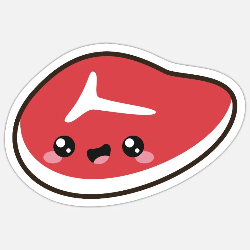 Cute steak - Sticker size S (10 x 10 cm) - white matte