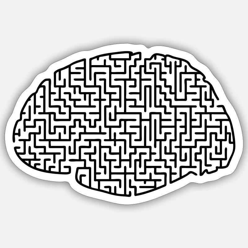 Gehirn - Sticker Größe S (10 x 10 cm) - Mattweiß