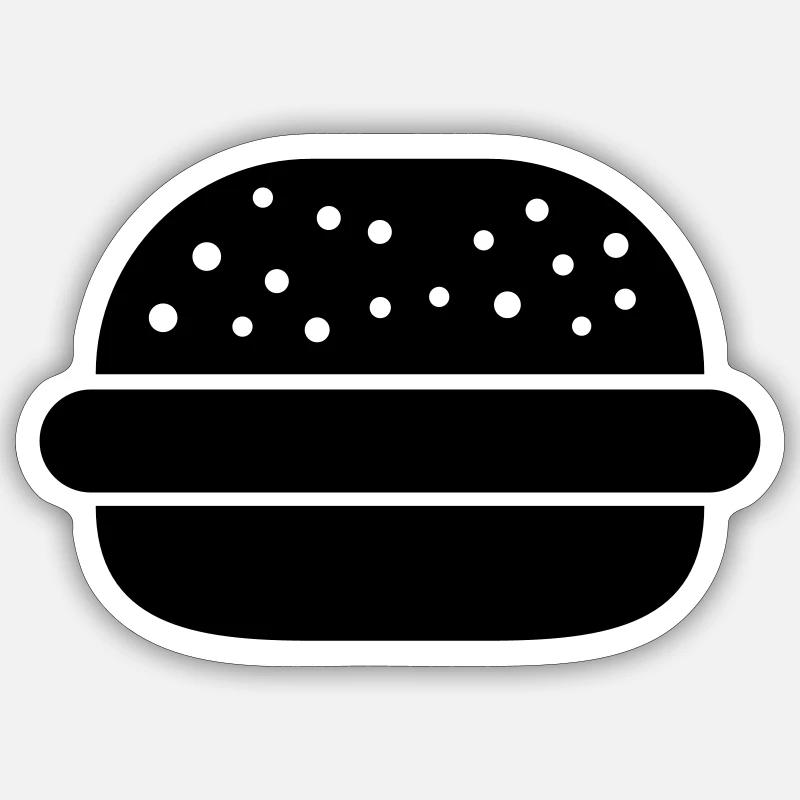 Hamburger - Sticker size S (10 x 10 cm) - white matte