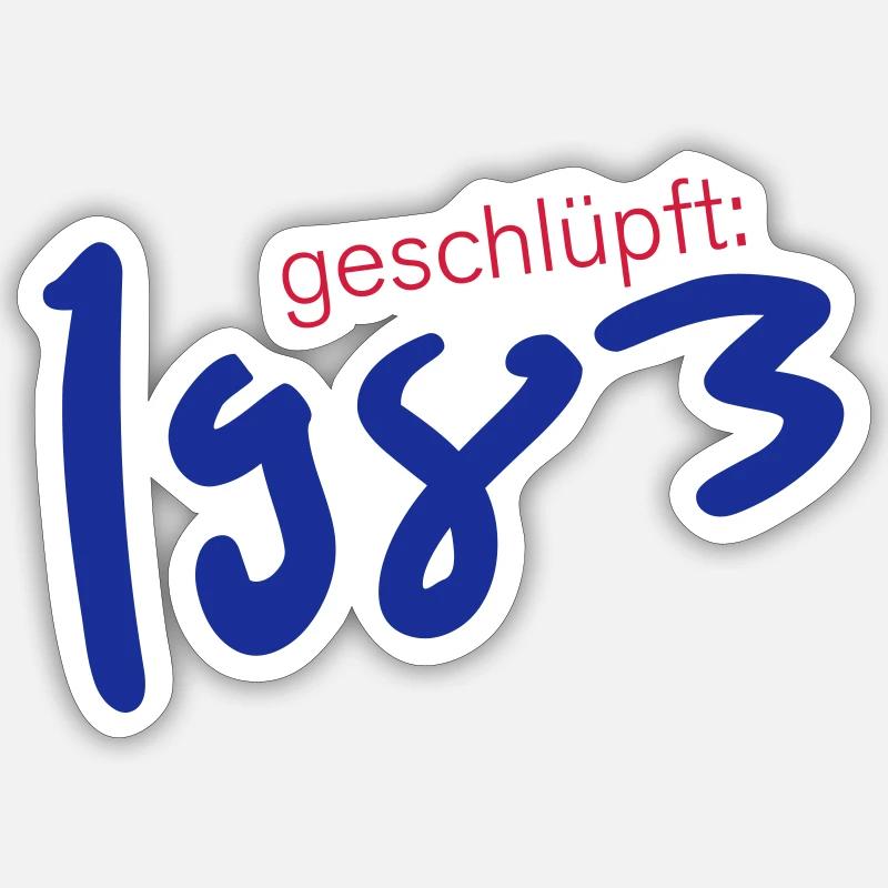 Éclos en 1983 - Sticker taille S (10 x 10 cm) - blanc mat