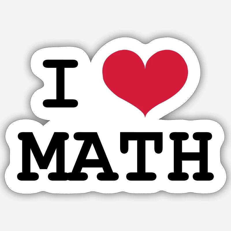 I Love Math - Sticker Größe S (10 x 10 cm) - Mattweiß