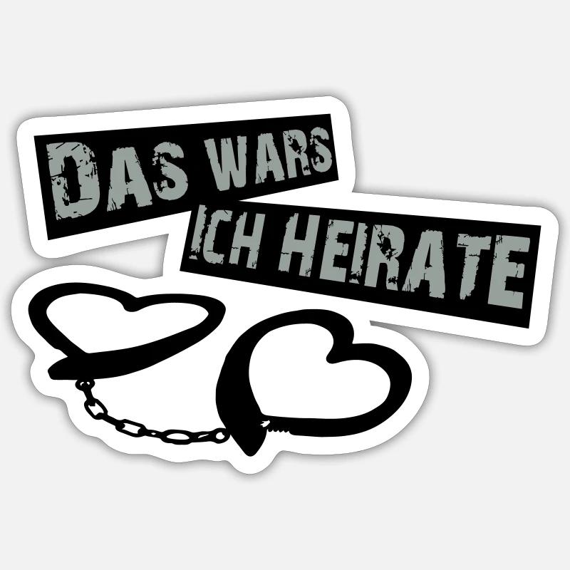 ich_heirate_schwarz - Sticker Größe S (10 x 10 cm) - Mattweiß