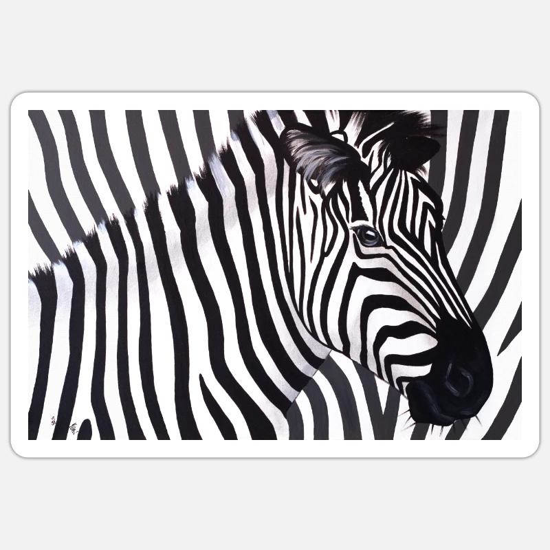 Poster Zebra 90x60 quer Sticker Größe S (10 x 10 cm)