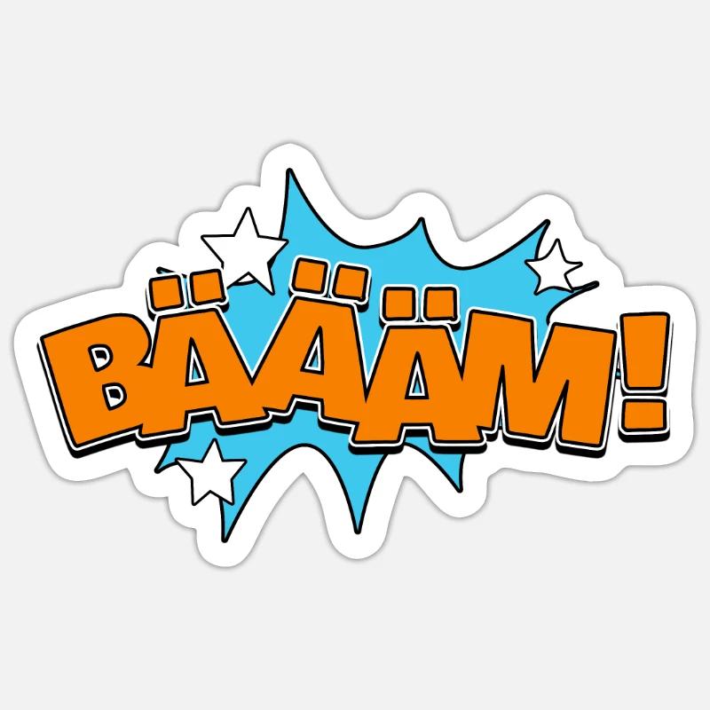Bääm! Comic Lettering Symbol - Sticker Größe S (10 x 10 cm) - Mattweiß