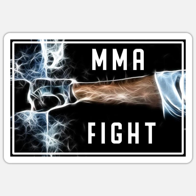 MMA - Combat - Sticker taille S (10 x 10 cm) - blanc mat