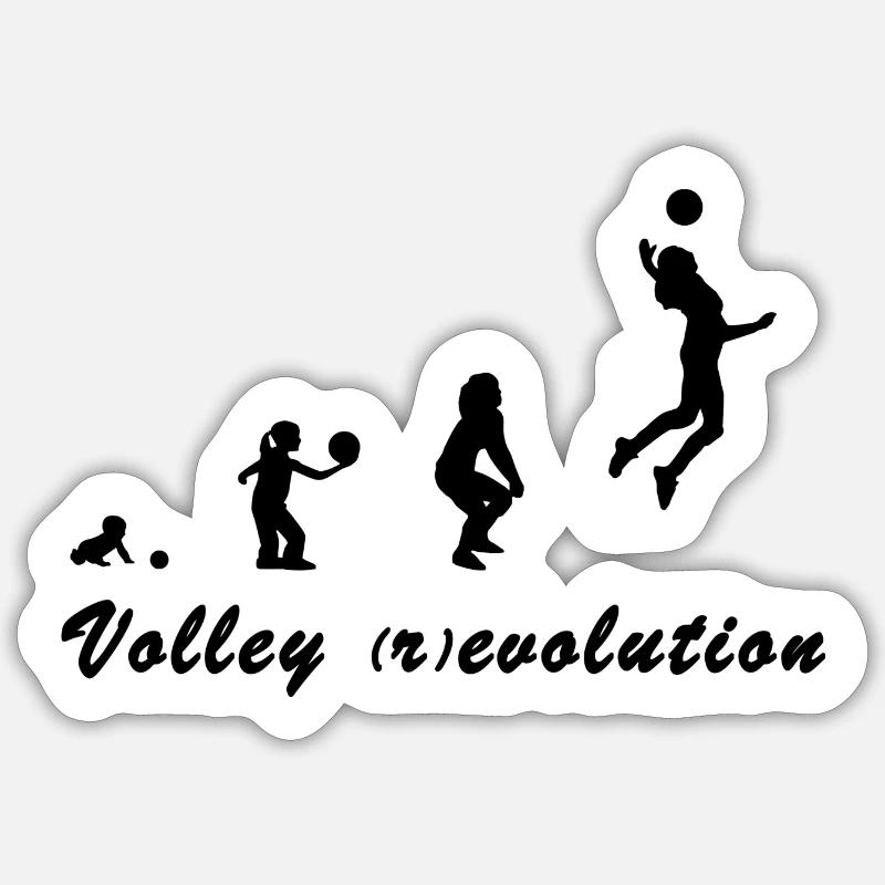 Volley (r) evolution - Sticker size S (10 x 10 cm) - white matte