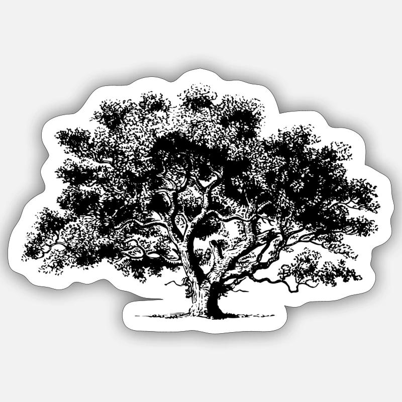 Sommer træ - Sticker størrelse S (10 x 10 cm) - mat hvid