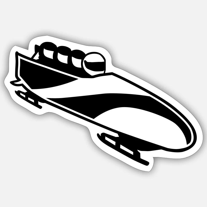 Bobsleigh - Sticker taille S (10 x 10 cm) - blanc mat