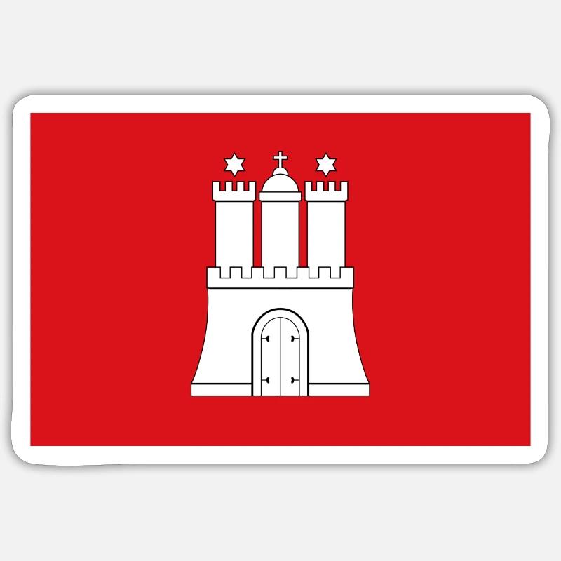 Hambourg - Sticker taille S (10 x 10 cm) - blanc mat