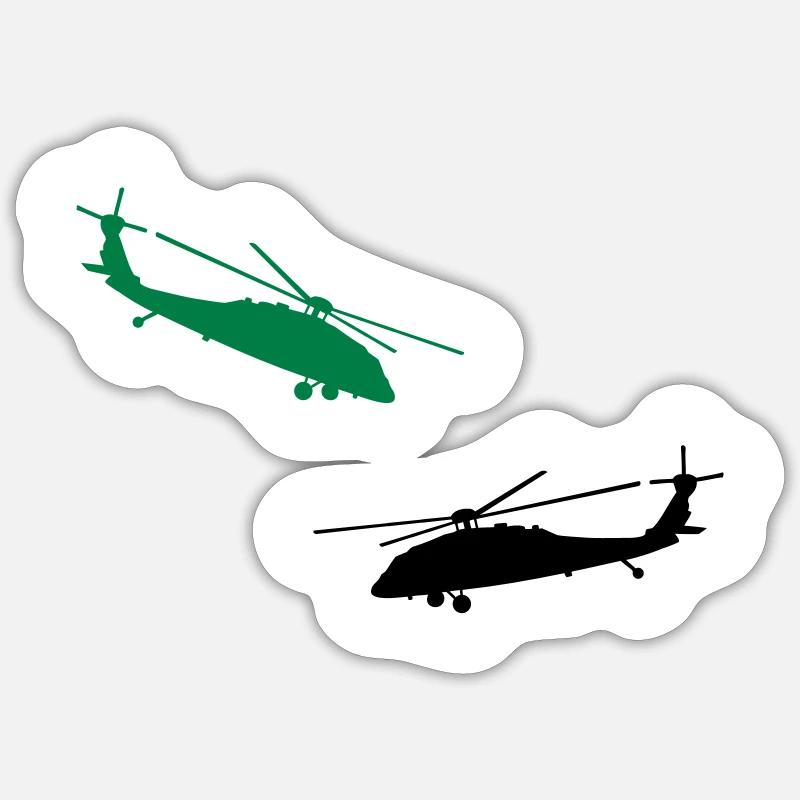 helicopter - Sticker size S (10 x 10 cm) - white matte