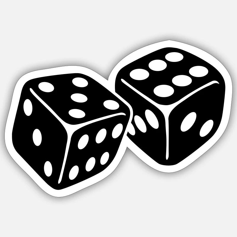 Dé - Sticker taille S (10 x 10 cm) - blanc mat