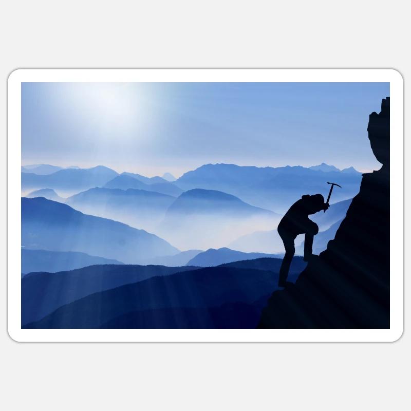 alpiniste - Sticker taille S (10 x 10 cm) - blanc mat