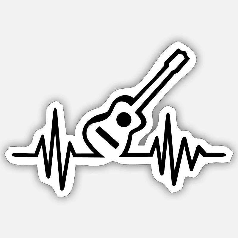 Chitarra - Sticker formato S (10 x 10 cm) - bianco opaco