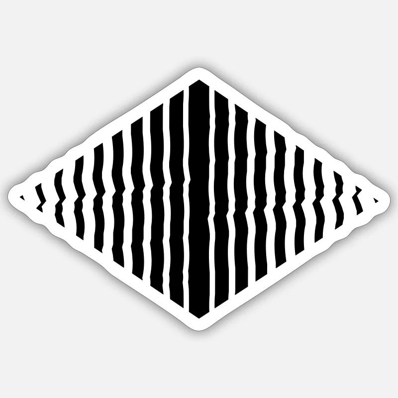 Rhombus shape line pattern many strokes Sticker size S (10 x 10 cm)