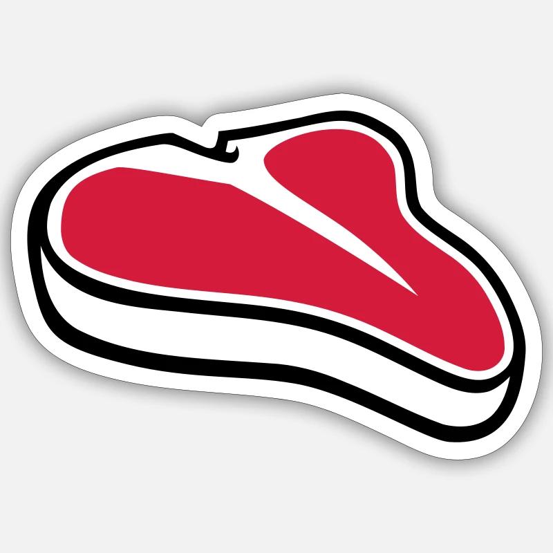 Bistecca - Sticker formato S (10 x 10 cm) - bianco opaco