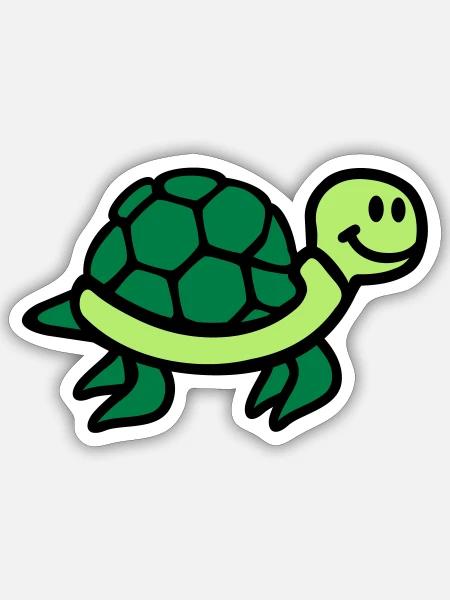 Schildkröte - Sticker Größe S (10 x 10 cm) - Mattweiß