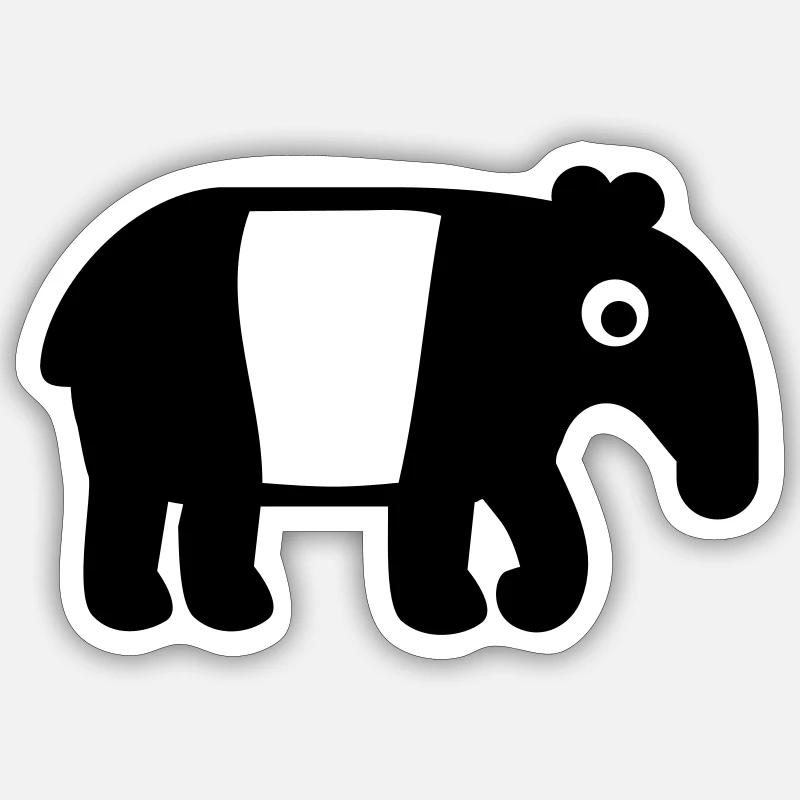 Tapir - Sticker Größe S (10 x 10 cm) - Mattweiß