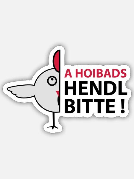 Halbes Huhn - Sticker Größe S (10 x 10 cm) - Mattweiß