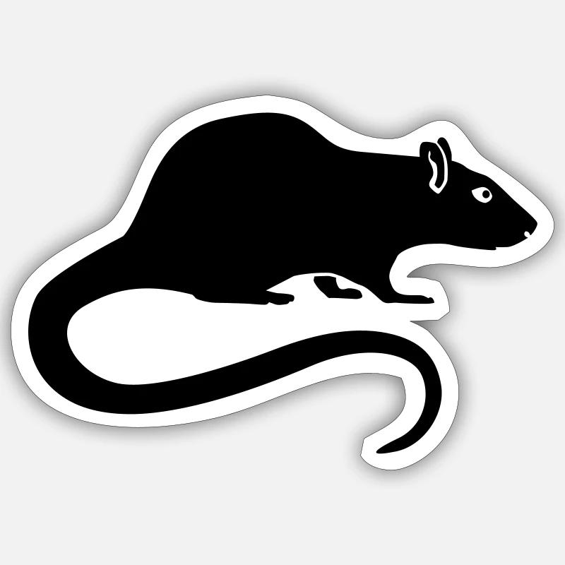 Ratte - Sticker Größe S (10 x 10 cm) - Mattweiß