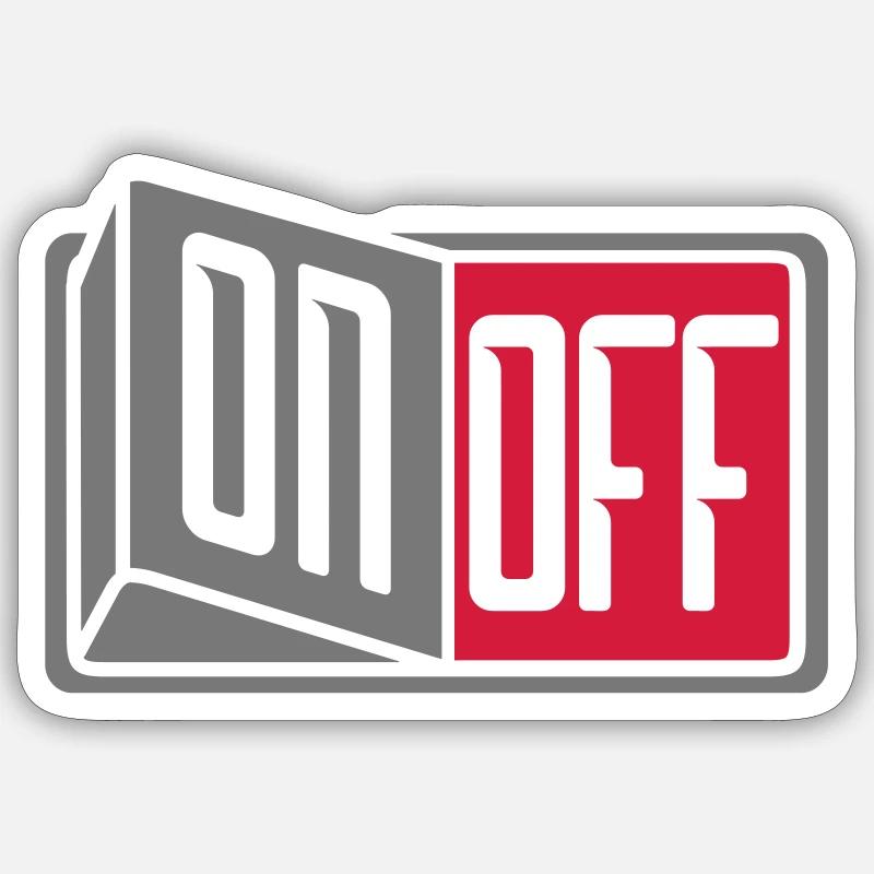 button off on switch button turn off Sticker size S (10 x 10 cm)