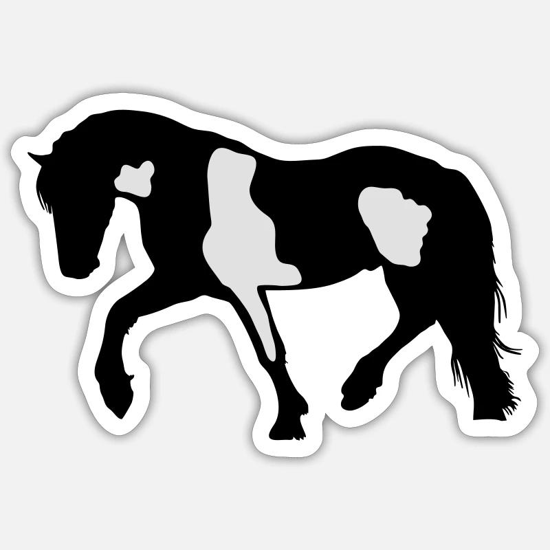 Tinker, Pinto, Barock Pinto, Schecke Silhouette Sticker Größe S (10 x 10 cm)
