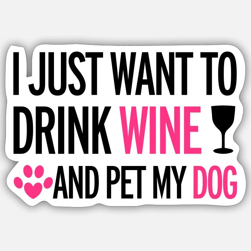 Wine - Sticker Größe S (10 x 10 cm) - Mattweiß