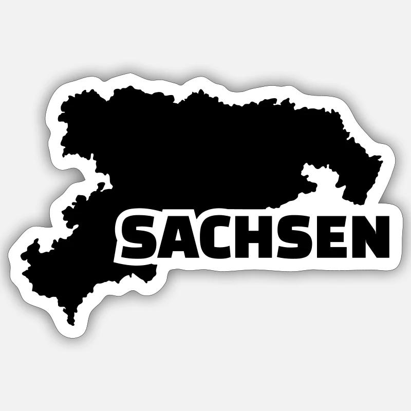 Sachsen - Sticker Größe S (10 x 10 cm) - Mattweiß